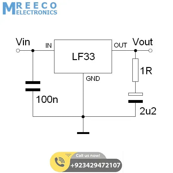 LF33 3.3V Low Dropout Regulator - Side View
