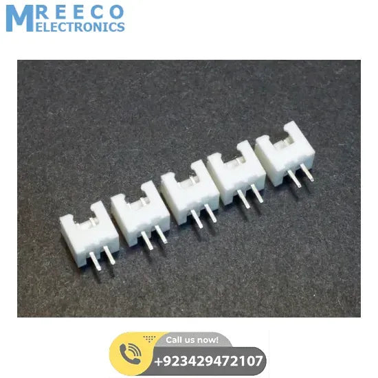 2 Pin 2.54mm JST XH Style PCB Mount Male Connector - Front View