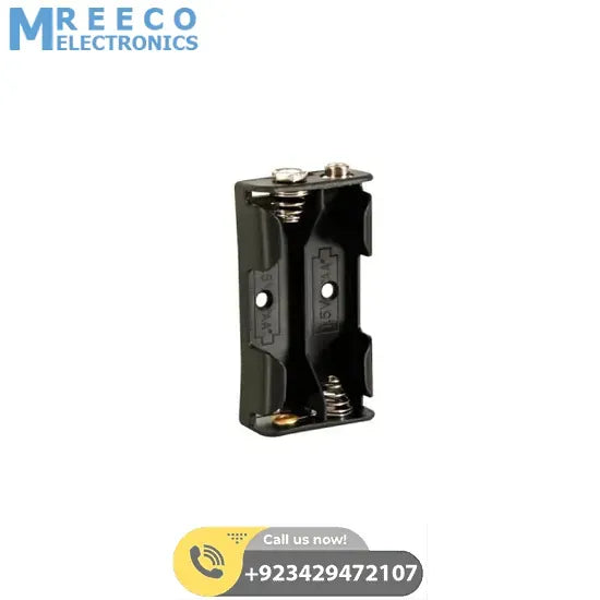 2xAA Battery Cell Holder Square Case Housing - Side View