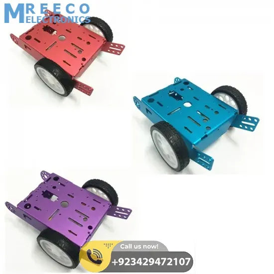 Aluminum 2WD TT Robot/Motor Chassis - Side View
