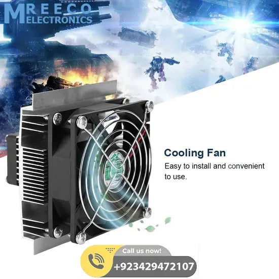 6A 12V PC CPU Cooling Fan Thermoelectric Refrigeration Cooling Semiconductor Cooler Silent Fan System Heatsink Kit In Pakistan - Side View