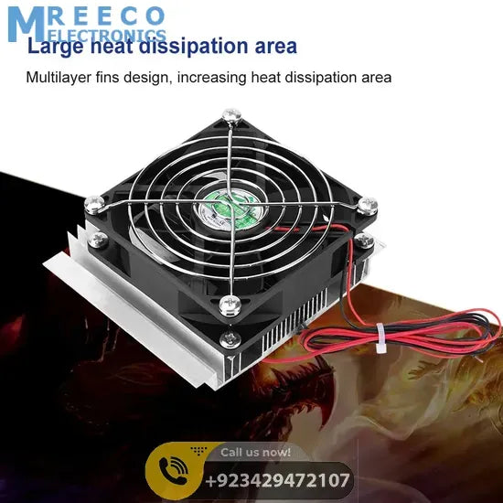 6A 12V PC CPU Cooling Fan Thermoelectric Refrigeration Cooling Semiconductor Cooler Silent Fan System Heatsink Kit In Pakistan - Top View