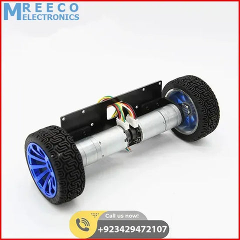 Self Balancing Robot Chassis With Wheel And Encoder Motors - Front View