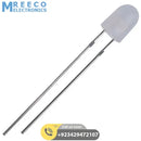 Diffused White LED 5mm In Oval Shape - Side View