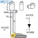 Diffused White LED 5mm In Oval Shape - Back View