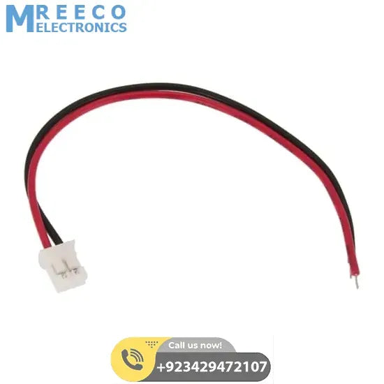 2mm Pitch JST2.0 Plug 2 PIN Extension Wire Connector - Front View