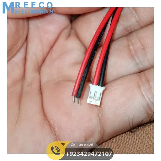 2mm Pitch JST2.0 Plug 2 PIN Extension Wire Connector - Side View