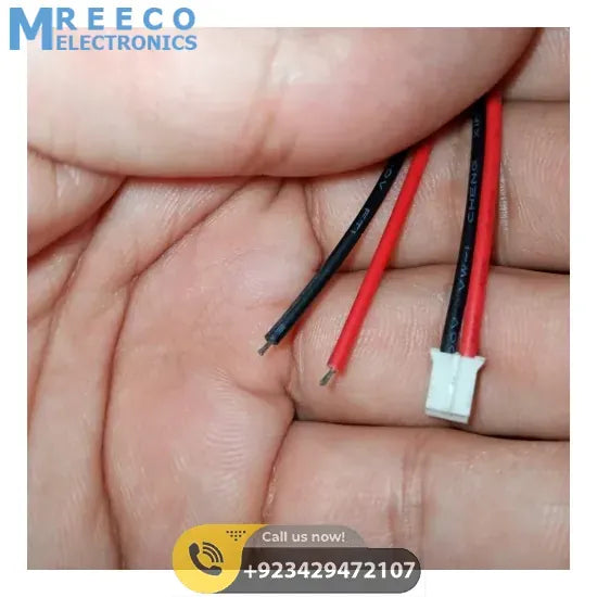 2mm Pitch JST2.0 Plug 2 PIN Extension Wire Connector - Angle View
