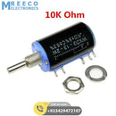 Sourcing Map WXD3-13-2W-10K ohm 2W 4mm Shaft Multi Turn Rotary Wire Wound Potentiometer - Front View