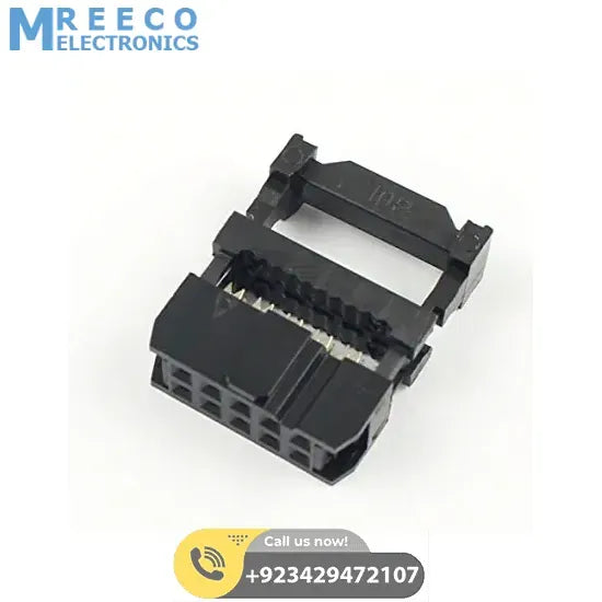 2.54mm Step 2x5 Pin 10 Pin IDC female connector FC-10 - Side View