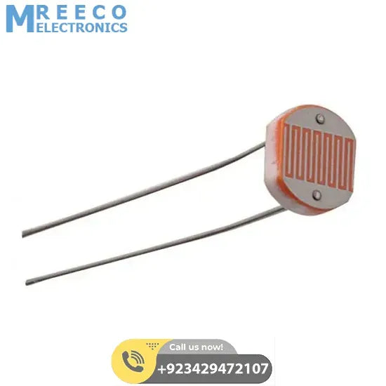 7mm Photocell Photoresistor LDR Light Dependent Resistor Sensor - Front View
