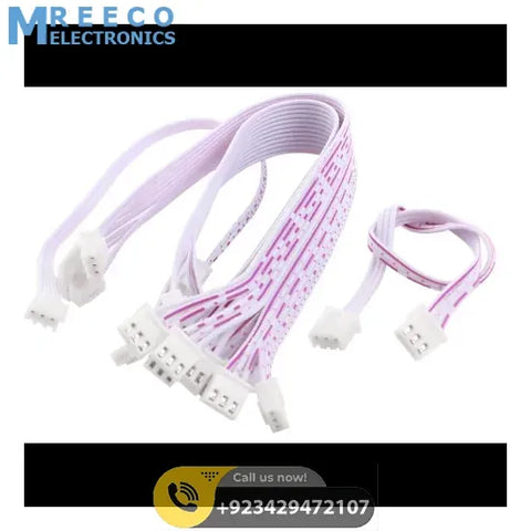 5 wires 2.54mm Pitch Female to Female JST XH Connector Cable Wire 6 inch - Front View