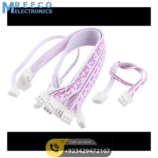 5 wires 2.54mm Pitch Female to Female JST XH Connector Cable Wire 6 inch - Front View