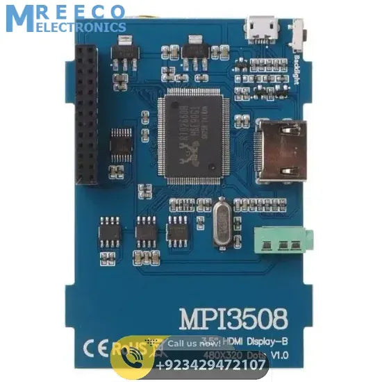 MP13508 3.5 inch HDMI USB Touch Screen Real HD LCD Display For Raspberry Pi 3/2/B+/B/A+ - Side View