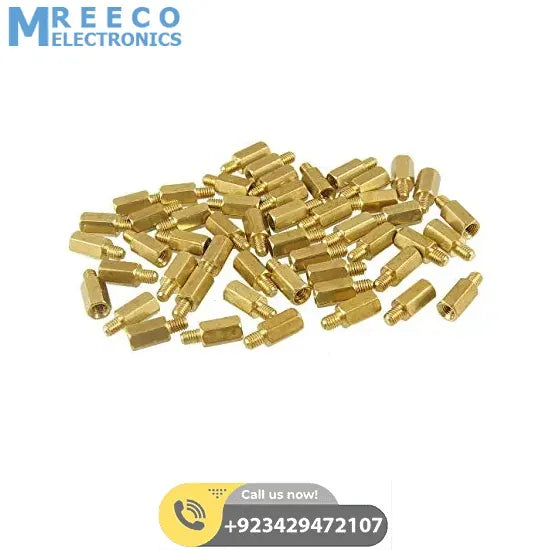 10mm+5mm M3 Male To Female PCB Spacer Brass PCB Standoff - Side View