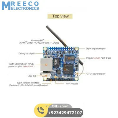 512MB Orange Pi Zero H2 Development Board - Side View
