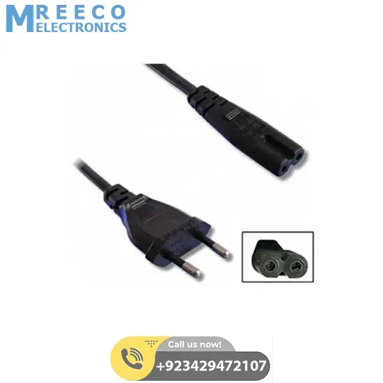 2 Pin 2.5A 250V Radio AC Power Cord Cable - Side View