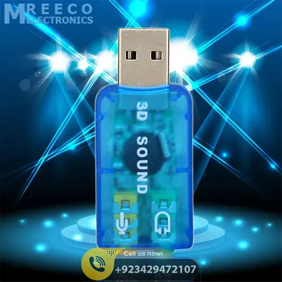 5.1USB to 3.5mm mic headphone Jack Stereo Headset 3D Sound Card Audio Adapter - Front View