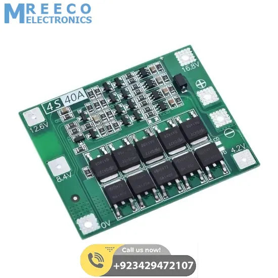 4s BMS 4S 40a BMS Li-ion Battery Protection Board Balanced Version in Pakistan - Front View