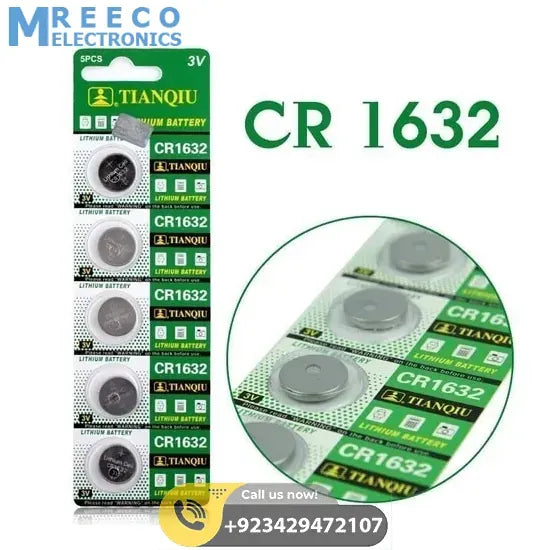 3V Lithium Button Coin Cell Battery CR1632 - Side View