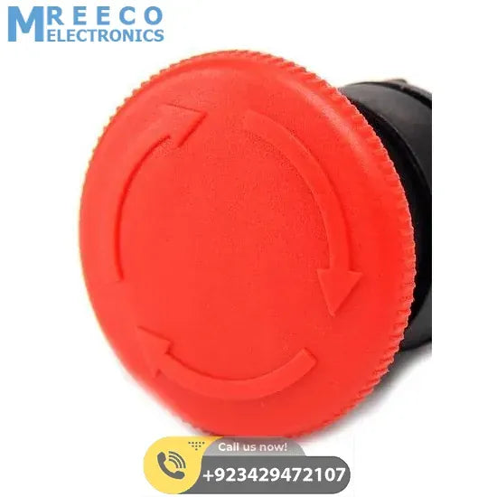 Turn to release N/C Emergency Stop Switch Mushroom Push Button Switch - Front View