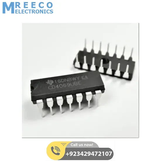 CD4069 Not Gate Hex Inverter IC DIP14 - Front View