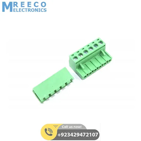 6 Pin Connector PCB Mount Right Angle - Front View