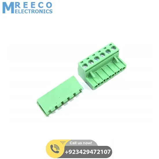 6 Pin Connector PCB Mount Right Angle - Front View