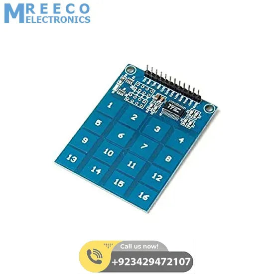 TTP229 16-Way Capacitive Touch keypad Module - Front View