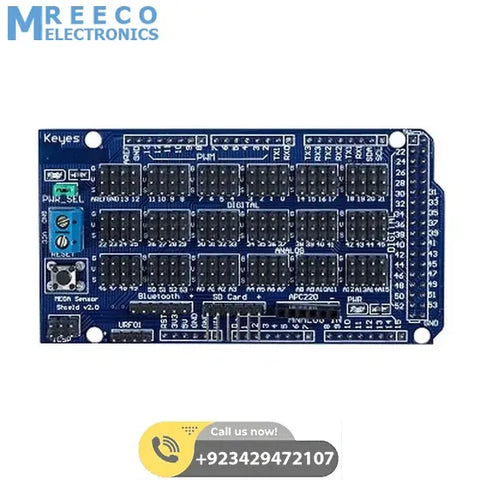 Arduino Mega Sensor Shield in Pakistan - Front View