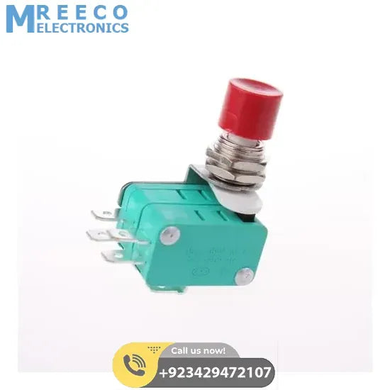 Micro Push Button Limit Switch With 2 Switches Fitting - Front View