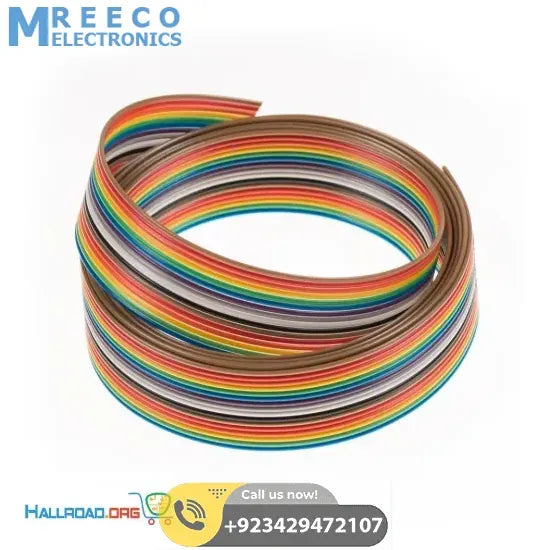1Feet 13 Wires Rainbow Color Flat Ribbon Cable - Front View