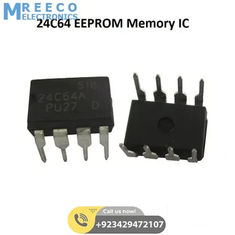 24C64 Serial EEPROM 64K Memory IC - Front View