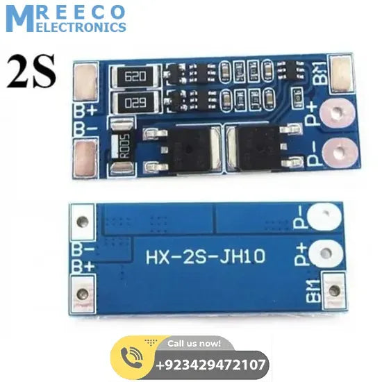 Battery Protection Board 2S 8A BMS For 18650 Lithium Ion Cells HX-2S-JH10 - Top View