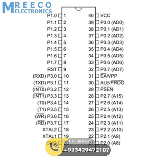 Atmel AT89C51 Microcontroller - Side View