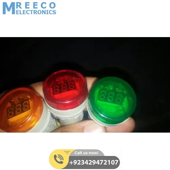 DELL Mix Color Round Shape Panel Mount Digital AC Voltmeter - Back View