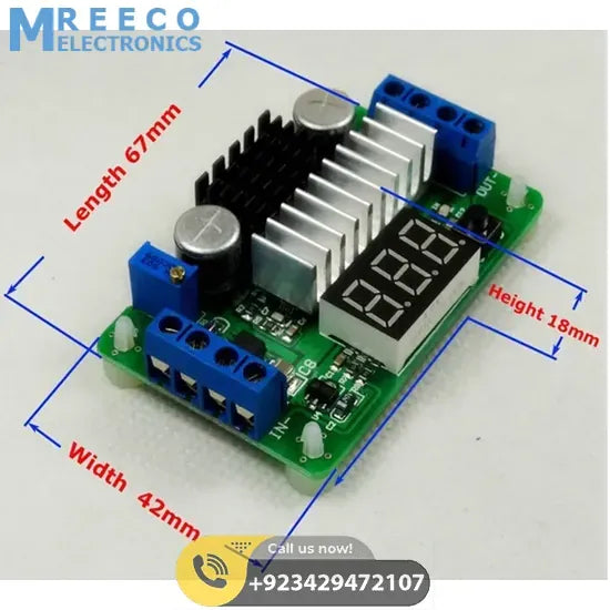LTC1871 DC-DC 3.5-30V 6A 100W Adjustable High Power Boost Module - Side View
