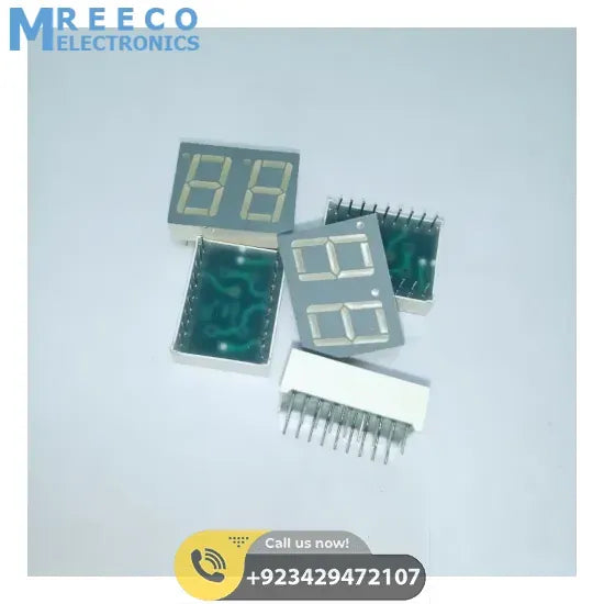 LED 7 Segment 2 Digit Common Anode Display - Front View