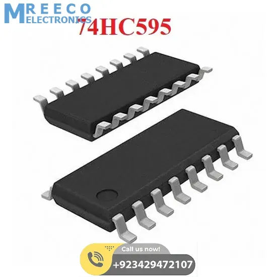 SMD 74HC595 74HC595D SOP16 Patch 8 Bit Serial Shift Register - Side View