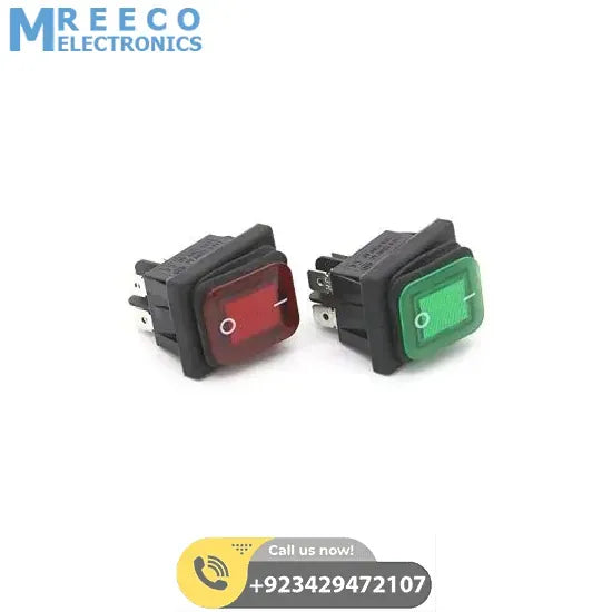Waterproof Latching Rocker Toggle Switch AC250V 30A KCD4 T85 - Front View