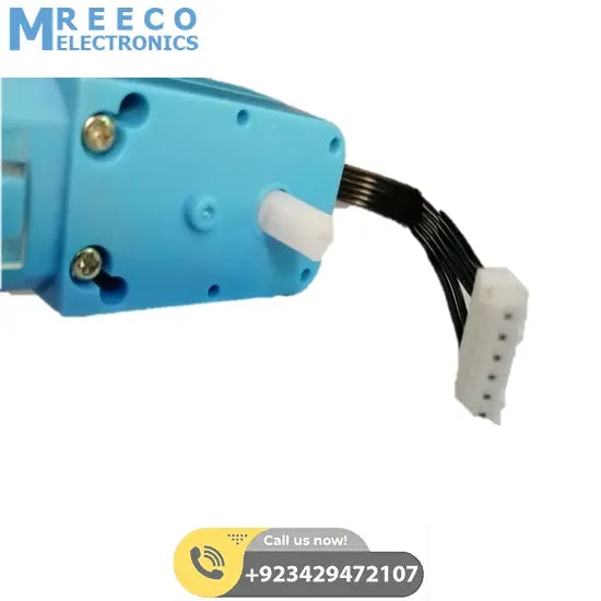 DC 3V-6V Geared Blue TT Motor for Robot in Pakistan - Angle View