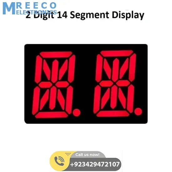 2 Digit 14 Segment Dual Alphanumeric LED Display - Front View