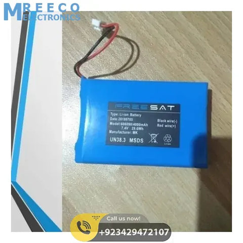 4000mAh 7.4V Li-ion Replacement Battery v8 satellite finder battery - Front View