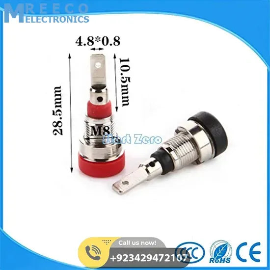 1Pcs 4mm banana plugs Banana Jack Socket Dia 4 panel binding post Terminal Banana plug hole - (Color: Yellow or Green) - Side View