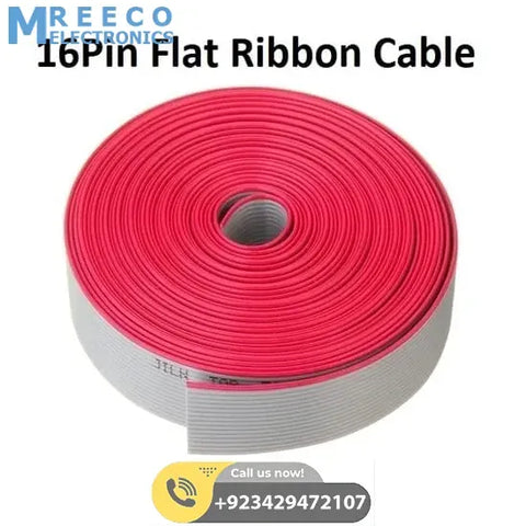 16 Pin Flat Ribbon Cable 250 Feet Long 1.27mm Pitch - Front View