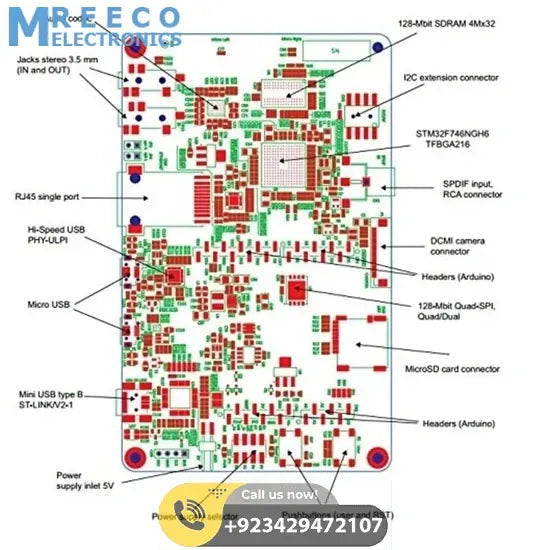 STM32F746G DISCO Discovery Board Kit - Angle View