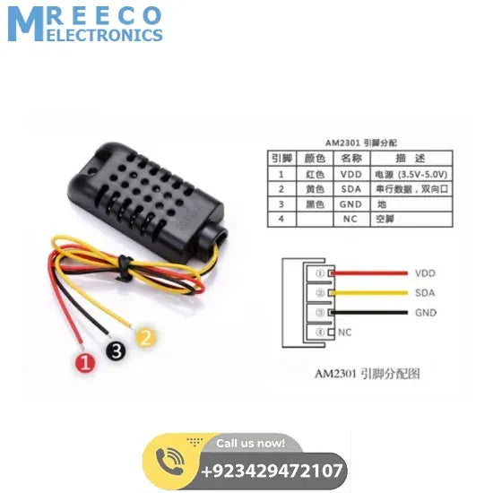 AM2301A Temperature &amp; Humidity Sensor - Back View