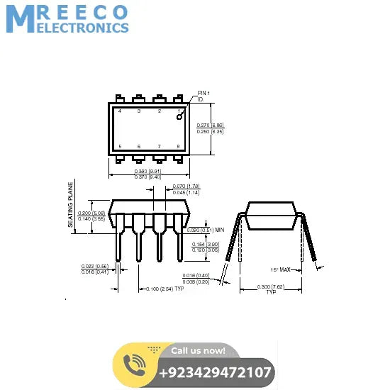 6N136 6N136 8 Pin Transistor Optocoupler - Side View
