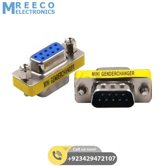 RS232 DB9 Male to Female Changer converter 9 Pin - Side View
