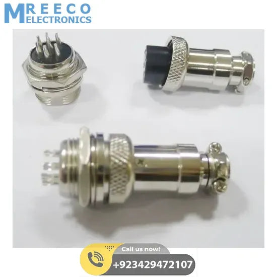 XLR 7 Pin Cable Connector 16mm Chassis Mount 7pin plug Adapter Plug Connector - Front View